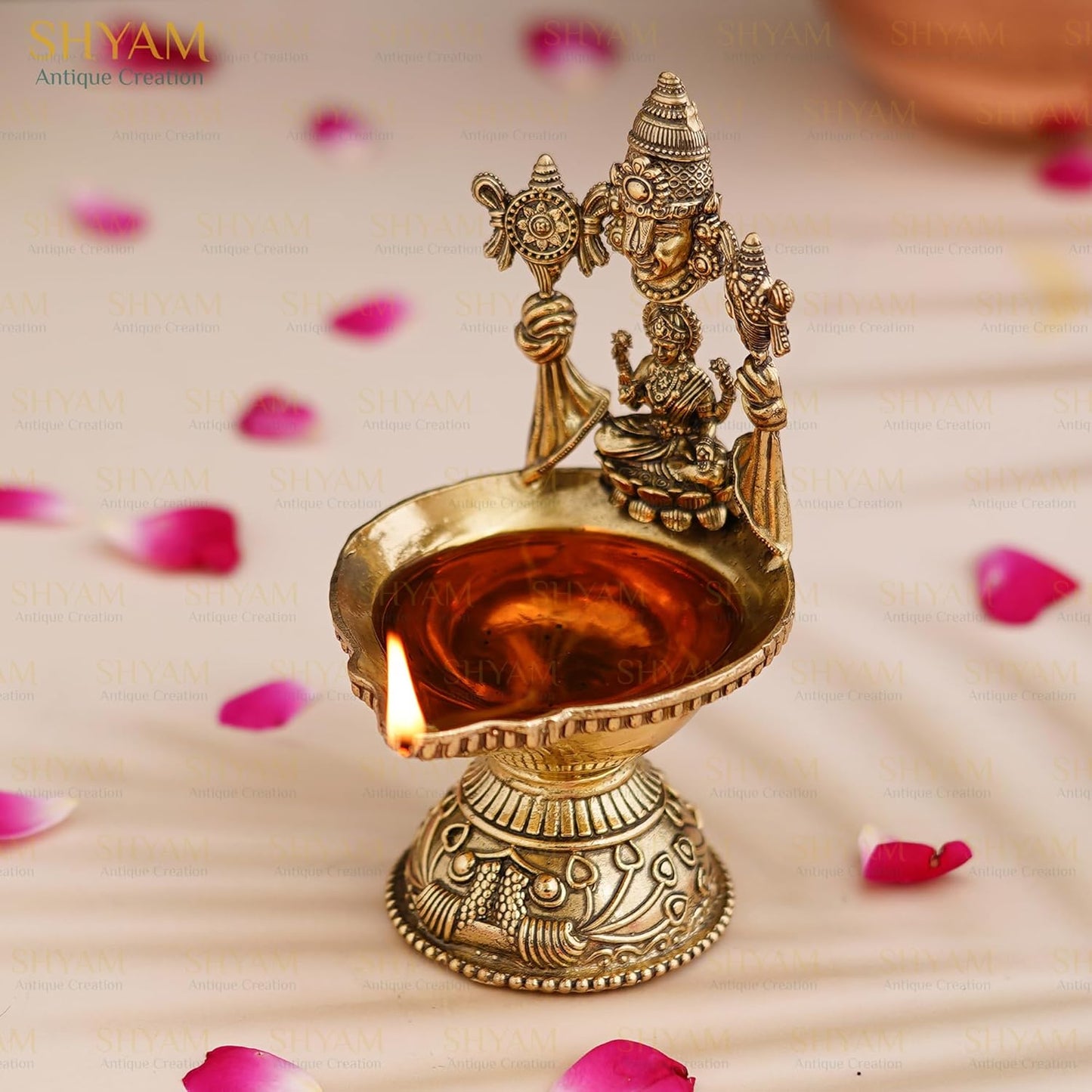 Tirupati Balaji Laxmi Diya Maa Lakshmi Venkateswara Oil Wick Deepak for Pooja Room Oil Lamp Akhand Jot Deepam for Diwali Pooja Temple Home Office Daily Puja